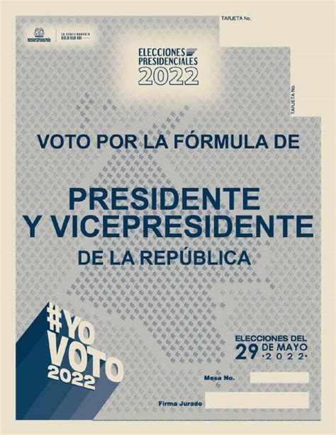 Tarjetón Elecciones Presidenciales Colombia 2022 Elecciones Presidenciales 2022 Así Quedó El