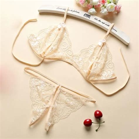 Brassière Ensemble de Lingerie Sexy en dentelle pour femmes soutien gorge ouvert sous vêtements