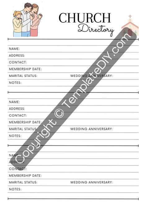 Church Directory Template Printable In Pdf Word Excel