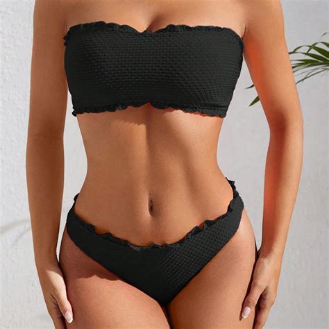 Custom High Quality Push Up Bandeau Bikini Summer Beachwear Bikini Swimwear Swimsuit And