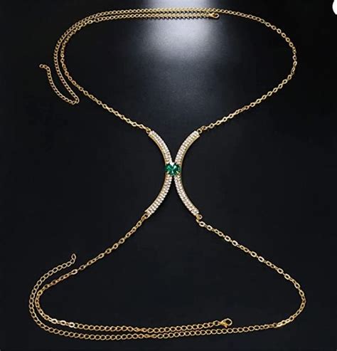 Rhinestone Chest Bracket Chain Bikini Crystal Bra Body Chain Jewelry Sexy Lingerie Etsy