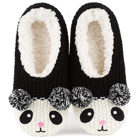 Womens Cute Animal House Slippers Non Slip Grippers Comfy Warm Indoor