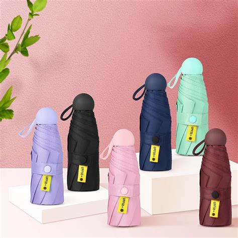 Mini Capsule Umbrella Light Sunny Rainy Umbrella Women Anti Uv Sunshade