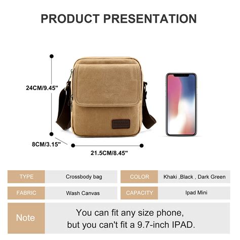 Unisex Crossbody Messenger Bag Small Canvas Side Bag For Men And Women Ideal For Phone Passport