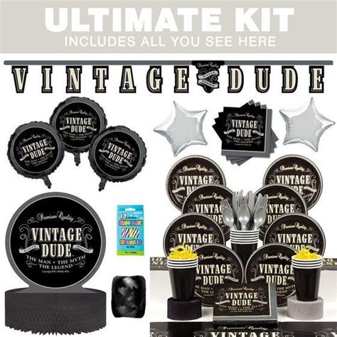 Vintage Dude Ultimate Tableware Kit Serves 8 Vintage Dude Party