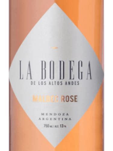 Mendoza Vineyards La Bodega de Los Altos Andes Malbec Rosé Vivino US