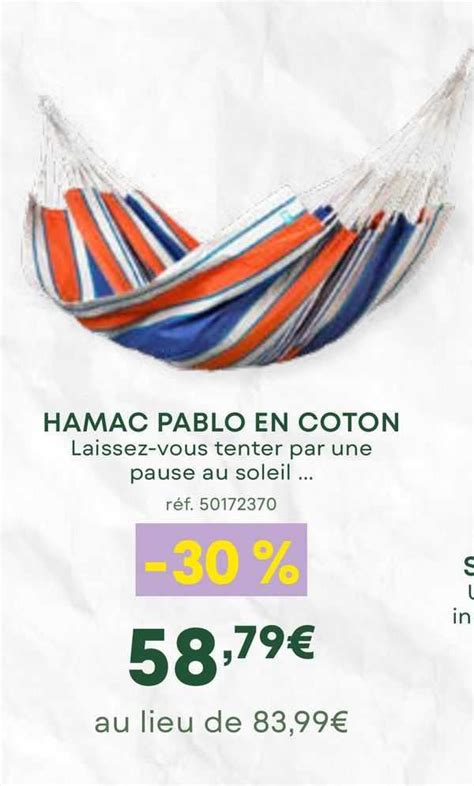 Promo Hamac Pablo En Coton chez Nature et découvertes iCatalogue fr