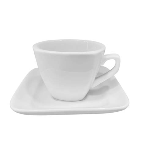 Ripley SET DE 6 TAZA TÉ CUADRADA 220ML CON PLATILLO