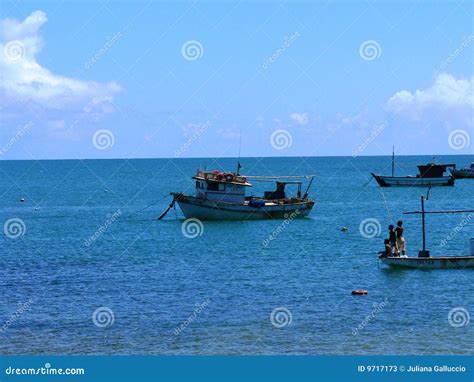 Fishing boats on ocean stock image. Image of scenic, rods - 9717173