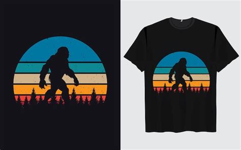 Premium Vector Bigfoot T Shirt Design Vector Retro Vintage Style