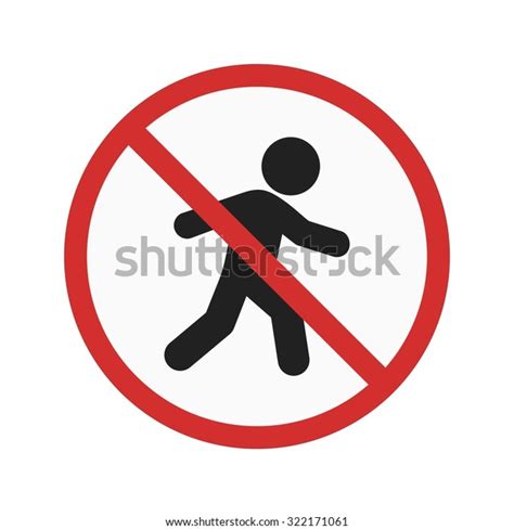 No Sign Pedestrian Icon Vector Image Stock Vector (Royalty Free) 322171061 | Shutterstock