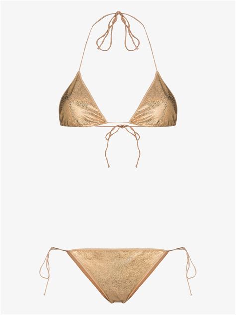 Os Ree Metallic Micro Bikini Browns