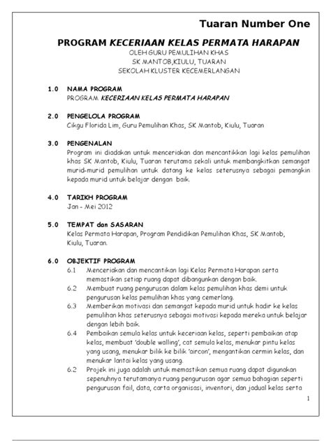 Kertas Kerja Program Keceriaan Sekolah Jacinto Bader