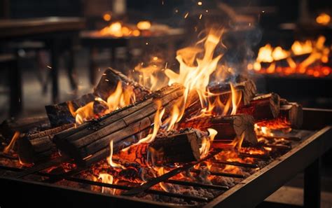 Premium Ai Image Closeup Of Burning Coals From A Fire Barbeque Fire