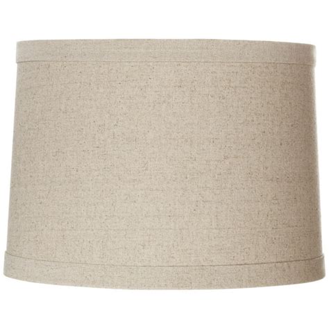 Springcrest Natural Linen Drum Lamp Shade With Harp And Finial 13 Top X 14 Bottom X 10