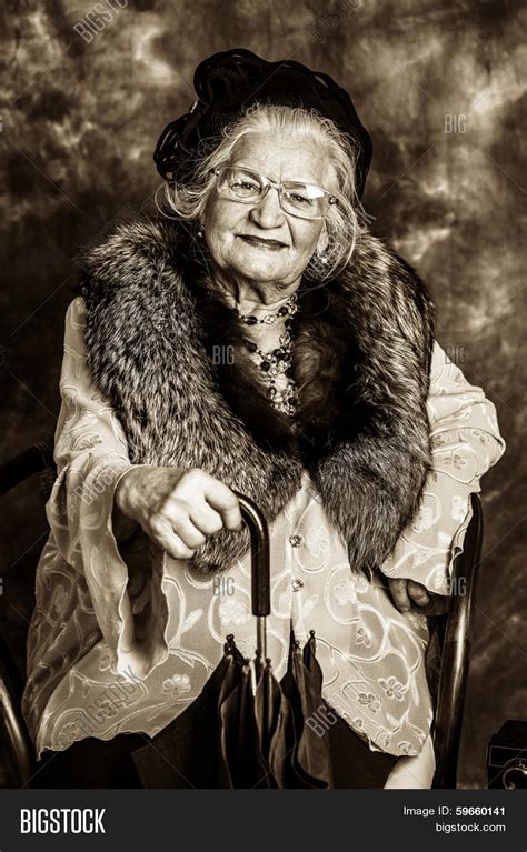 Portrait Beautiful Old Lady Elegant Image And Photo Bigstock