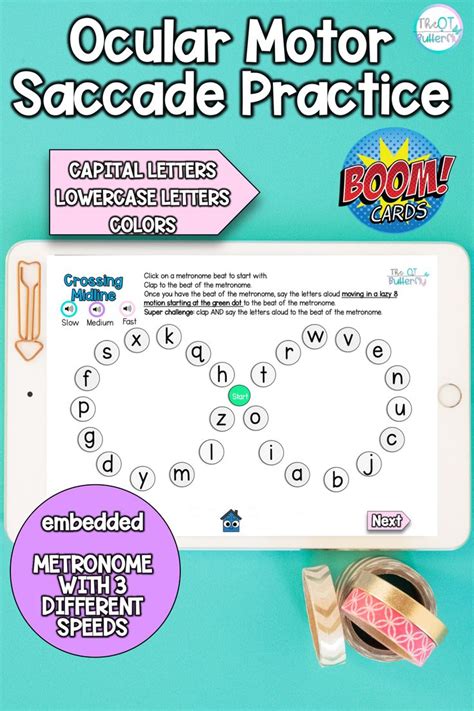 Ocular Motor Saccade Practice With Metronome Audio Boom Cards Vision