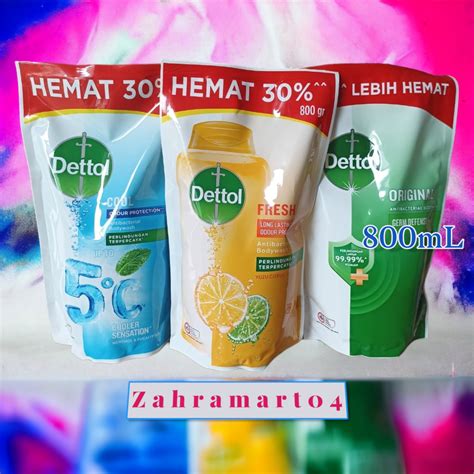 Jual Dettol Body Wash Sabun Mandi Cair Pouch 800mL Shopee Indonesia