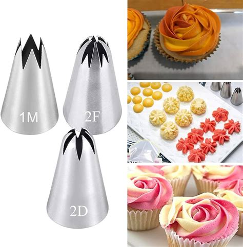 Pcs Large Piping Tips Set Stainless Steel Piping Nozzles Kit For