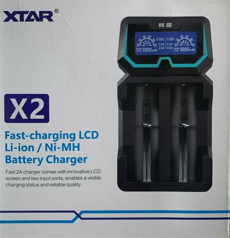 New XTAR X2 LCD Fast Charging Battery Charger USB AC 18650 AA