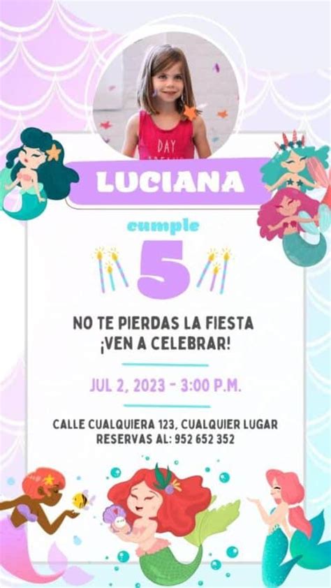 Invitaciones De Sirenas Paraeditar Gratis Invita Jass