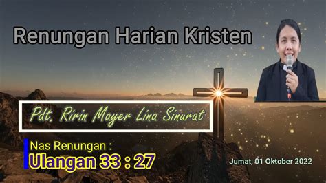 Renungan Harian Sabtu 01 Oktober 22 Ulangan 33 27 YouTube