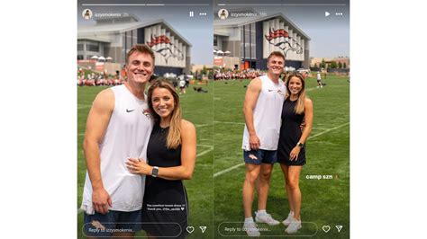 Bo Nix S Wife Izzy Joins QB At Broncos Training Camp As Rookie Kicks