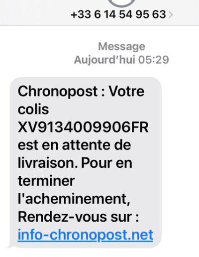 Sms Colis Chronopost Arnaque Identit Phishing