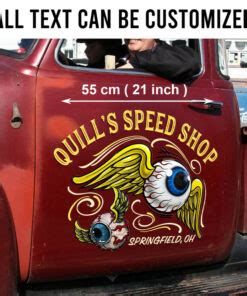 Custom Flying Ball Pinstriping Decals For Hot Rod Car Door Window Set Pcs Dingmun