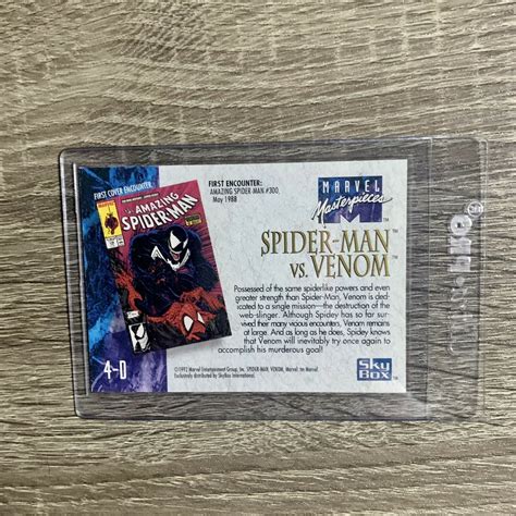 Mavin Spider Man Vs Venom 1992 Skybox Marvel Masterpieces Battle