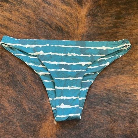 Bananamoon Swim Nwot Banana Moon Teal White Stripe Tie Dye Cheeky Bikini Bottoms Poshmark