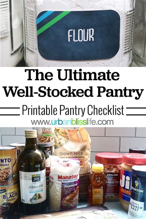 Pantry Essentials Printable Checklist Pantry List Pantry Essentials Food Pantry