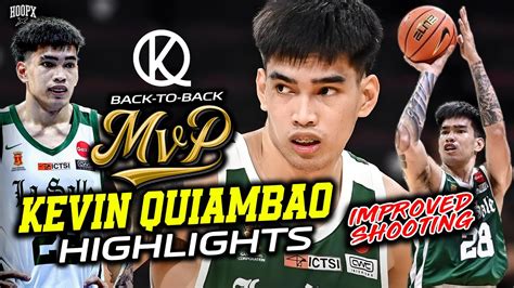 Kevin Quiambao Wins Back To Back Mvp Kq Highlights Youtube