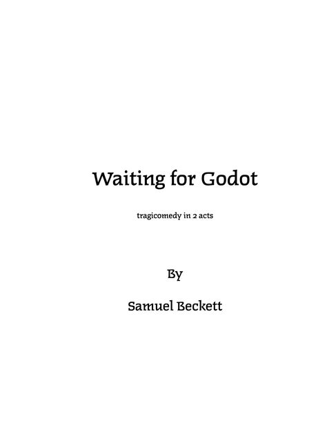 Samuel Beckett Waiting For Godot 1 Pdf DocDroid