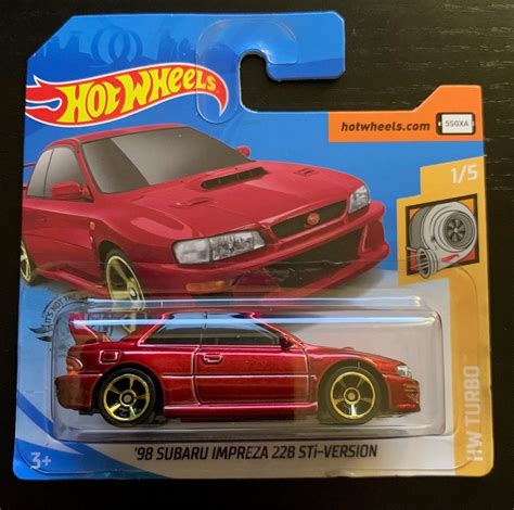 Hot Wheels 98 Subaru Impreza 22b Sti Version Hw Turbo In Red Hard To Find Collector Miniature