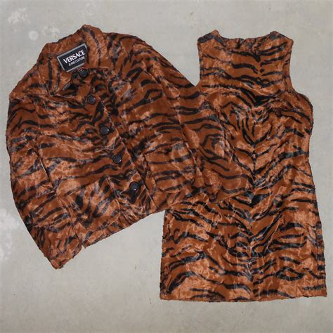 versace faux fur tiger print set guzzi archive