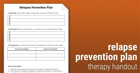 Relapse Prevention Coping Skills Worksheets Coping Skills Worksheets