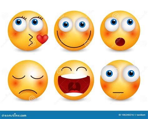 Set Of Emoji Smileys Vector Set Isolated Vector Illustration Stock