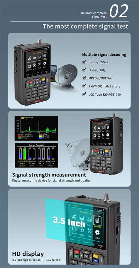 Gtmedia V Digital Satfinder Satellite Sat Finder Meter Lcd Hd Tv