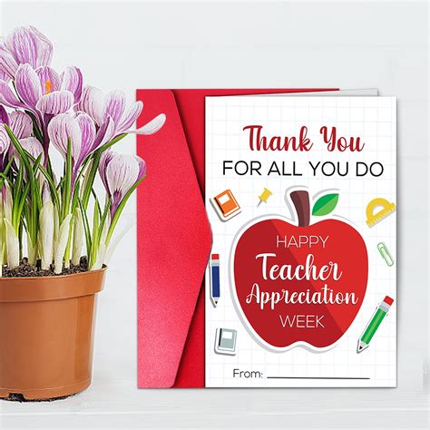 Teacher Appreciation Card Teacher Appreciation Gift Card Bulk Teacher's Day Teacher Teacher Card ...