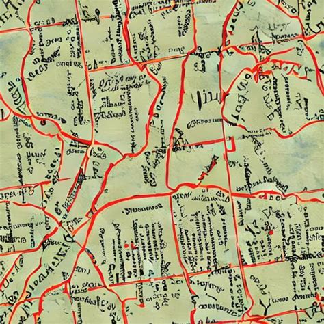 Download Vintage Map of a Small Town with Roads and Landmarks Patterns ...