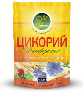 Здравник. Цикорий с женьшенем 85 гр. мягкая упаковка - Чай&Кофе ОПТ