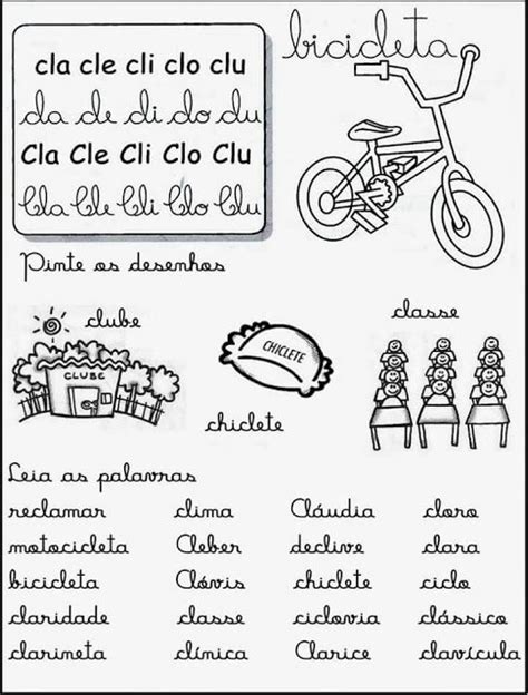 Texto Com Cla Cle Cli Clo Clu
