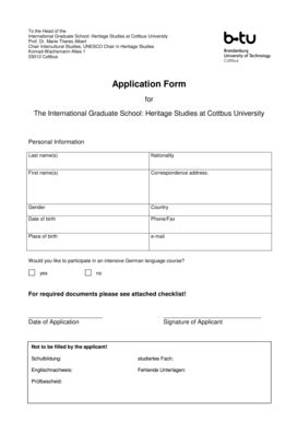 Fillable Online Application Form English Docs For Tu