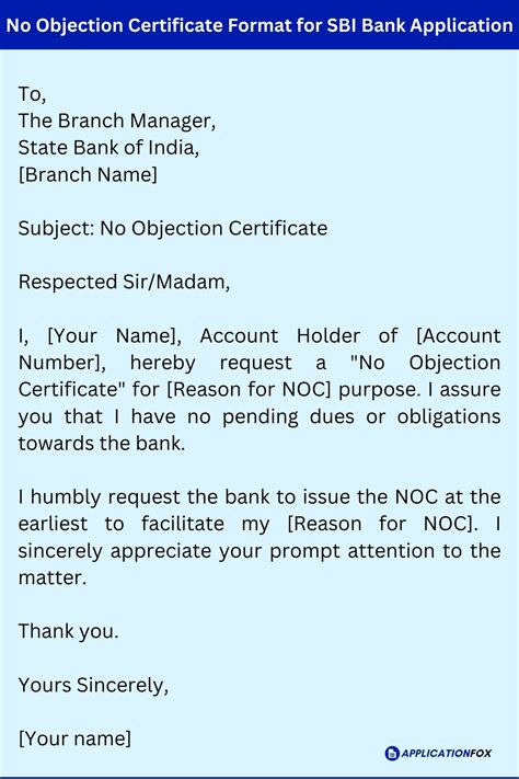 Samples Application For Noc From Bank