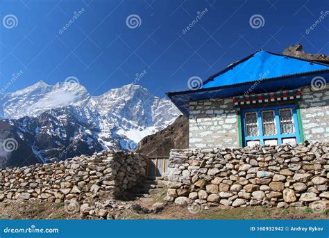 Traditional Residential House In Himalayas In Nepal Stock Photo Image