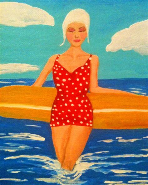 Vintage Swimmer Print Of Painting Etsy Art Art Prints Retro Swimmer