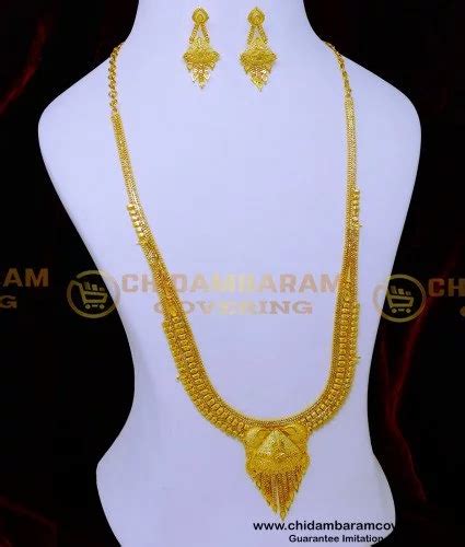 Buy Grand Look Stunning Gold Gram Gold Broad Kerala Haram Wedding