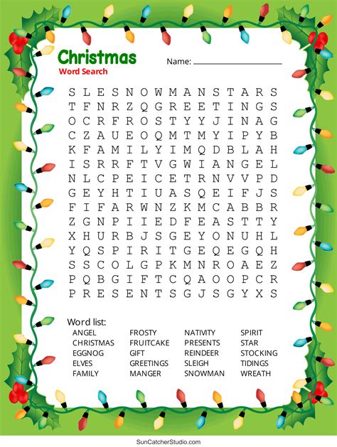 Christmas Word Search Printable Free Printable A Z