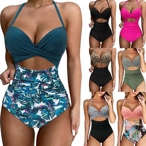 Summer Sexy Women Bikini Hollow Backless One Piece Bow Tie Brazilian Biquini Bathing Suit